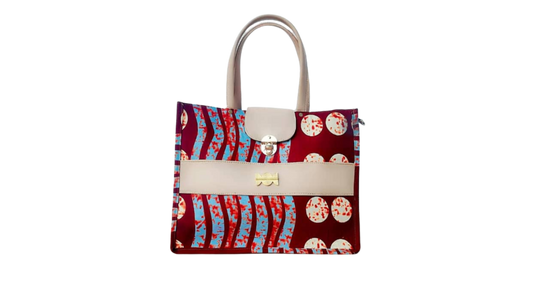 SAC A MAIN MOTIF PAGNE ROUGE