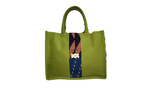 SAC A MAIN MOTIF PAGNE VERT