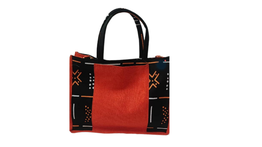 SAC A MAIN MOTIF PAGNE ORANGE