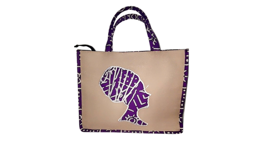 SAC A MAIN MOTIF PAGNE VIOLET